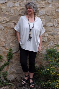T-Shirt grande taille Gaston beige et pantalon Alix