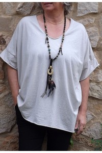 T-Shirt grande taille Gaston beige et pantalon Alix