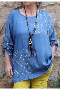 Tunique en Tencel Gladis jean clair et pantalon Tim