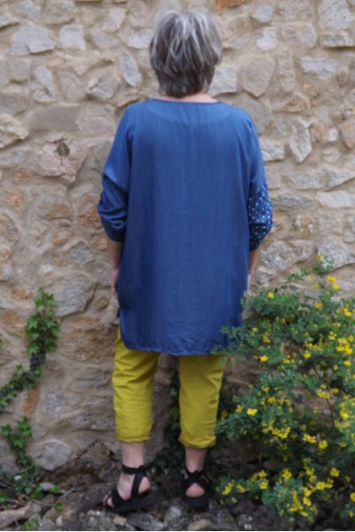 Tunique en Tencel Gladis jean foncé et pantalon Tim