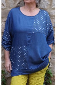 Tunique en Tencel Gladis jean foncé et pantalon Tim