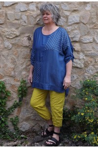 Tunique en Tencel Gladis jean foncé et pantalon Tim