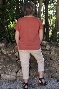Pantalon grande taille Tim beige imprimé