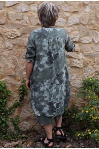 Veste ou chemise en lin Antéa kaki et robe Giséle en lin