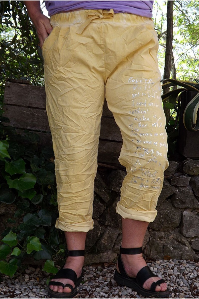 Pantalon grande taille Tim soleil poudré imprimé