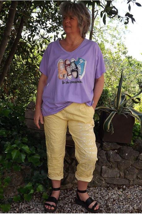T-Shirt imprimé basket lilas et pantalon Tim