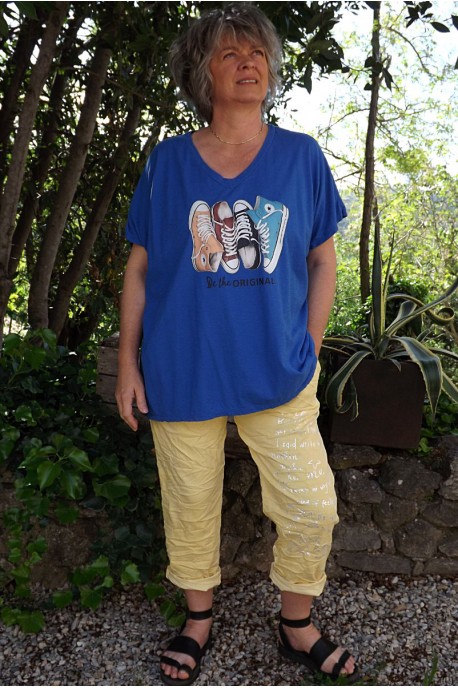 T-Shirt imprimé basket bleu roi et pantalon Tim