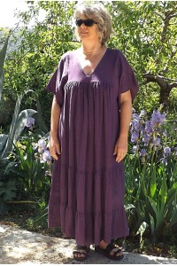Robe longue lin Anastasia violine
