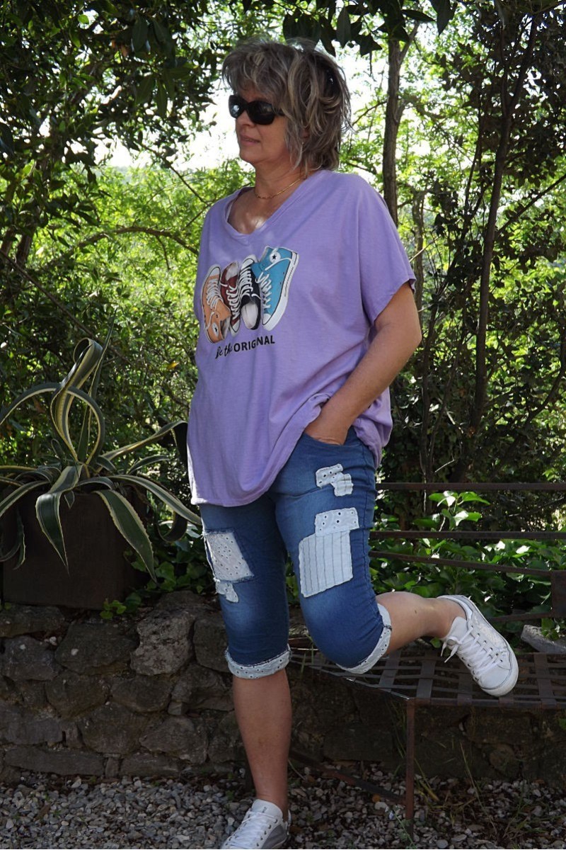 Bermuda Laredo en jeans bleu foncé destroy | 3 Suisses