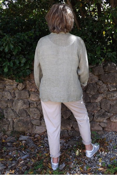 Veste blazer lin Diane kaki et pantalon Oscar