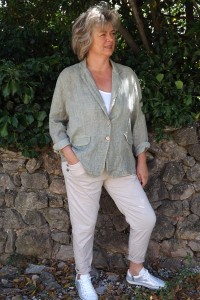 Veste blazer lin Diane kaki et pantalon Oscar