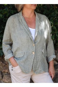 Veste blazer lin Diane kaki et pantalon Oscar