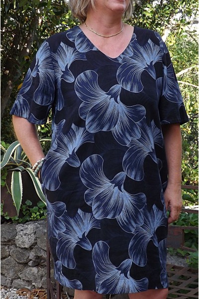 Robe lin Mariette marine