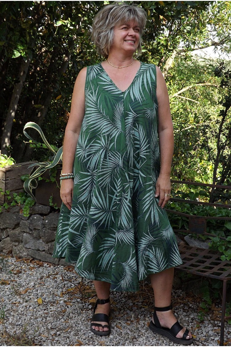 Robe lin sans manche clearance