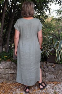 Robe longue lin Salomé kaki