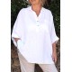 Blouse lin oversize Angèle blanche