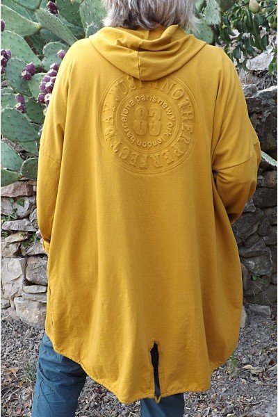 Veste sweat capuche Anabelle curcuma
