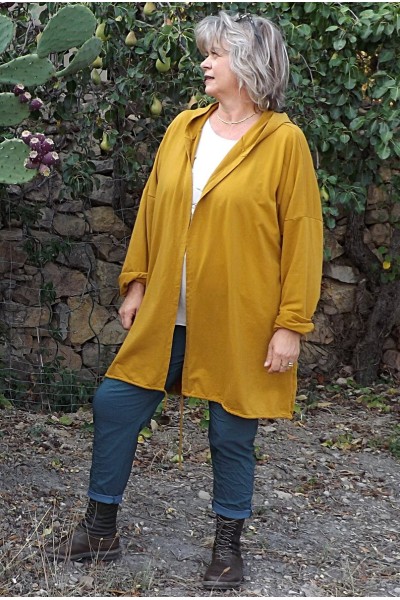Veste sweat capuche Anabelle curcuma