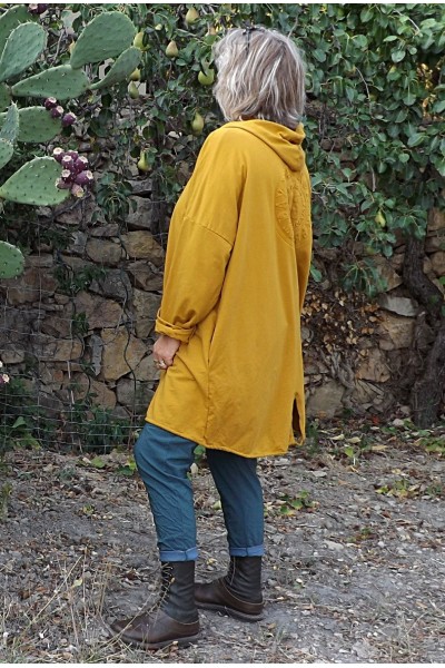Veste sweat capuche Anabelle curcuma