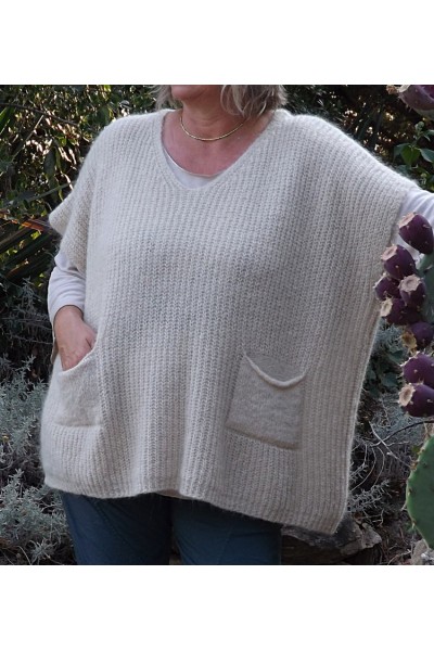 Pull sans manches Isidore beige