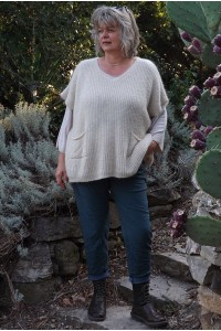 Pull sans manches Isidore beige