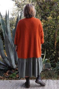Gilet Grégoire Oversize potiron et robe Célestine