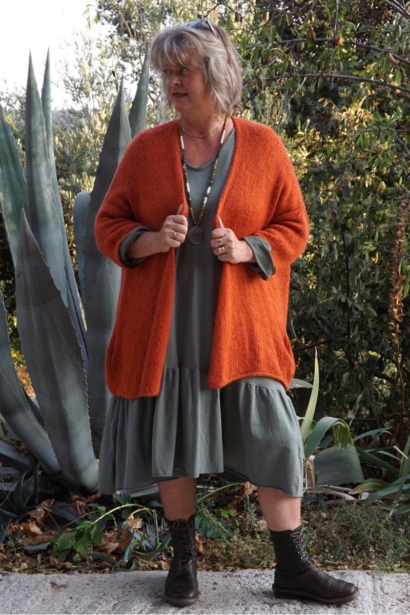 Gilet Grégoire Oversize potiron et robe Célestine Gilet Grégoire Oversize potiron et robe Célestine