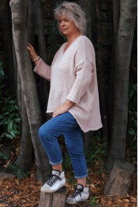 Pull oversize Léon rose poudré et pantalon Roméo