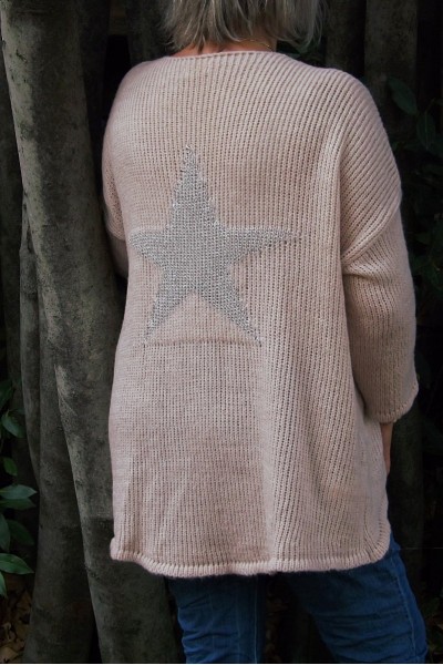 Pull oversize Léon rose poudré et pantalon Roméo