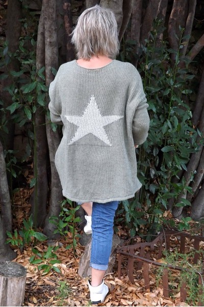 Pull oversize Léon kaki et pantalon Roméo