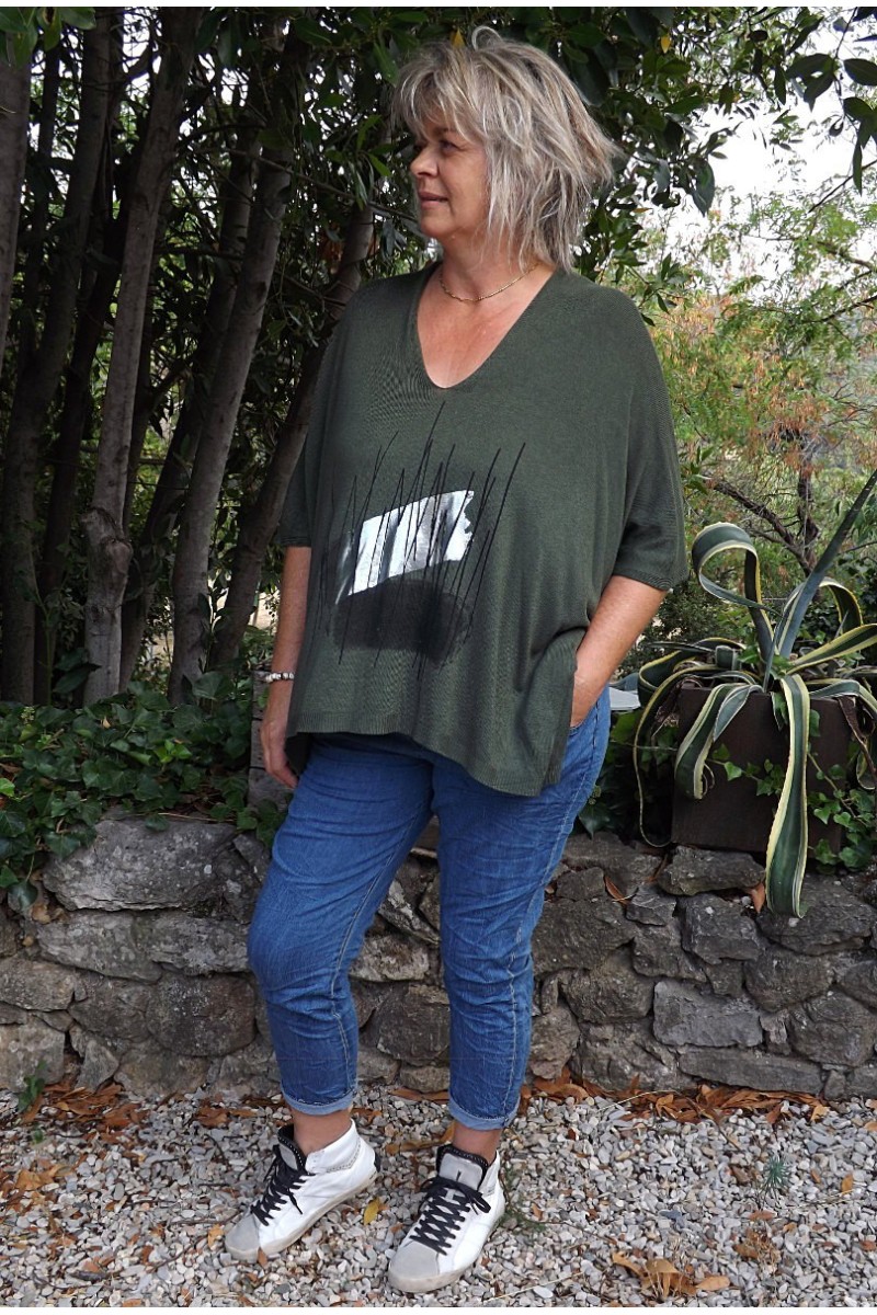 Pull oversize Arsene kaki et pantalon Roméo