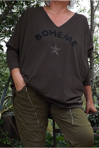 Pantalon grande taille Tom kaki et sweat Mario