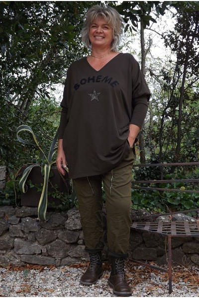 Pantalon grande taille Tom kaki et sweat Mario