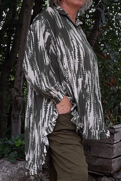 Chemise oversize Livia kaki et pantalon Tom