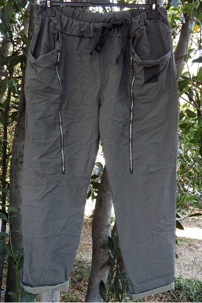 Pantalon grande taille Tom gris cendré