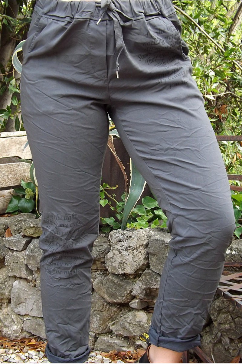 Pantalon anthracite grande taille pour femme
