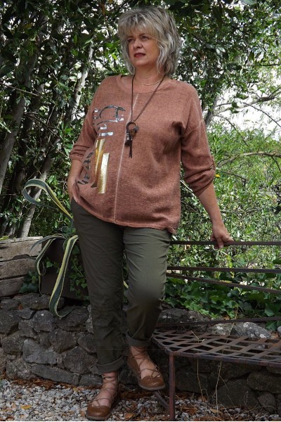 Sweat grande taille Greg et pantalon Willou kaki