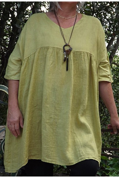 Tunique lin grande taille Marinette golden