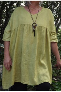 Tunique lin grande taille Marinette golden