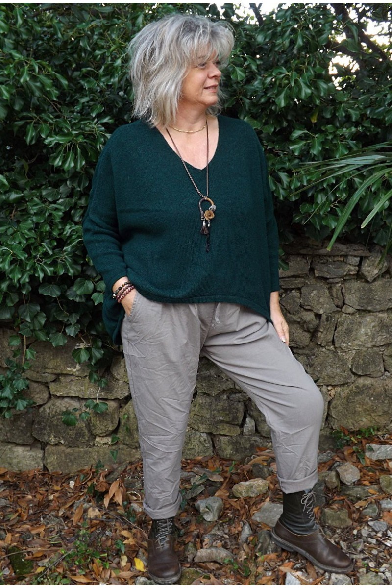 Pull Gustave oversize sapin et pantalon Tim taupe Pull Gustave oversize sapin et pantalon Tim taupe