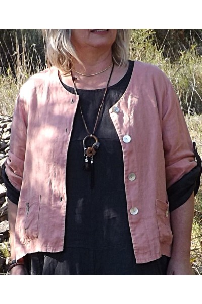 Veste en lin Colette bois de rose et robe Costine
