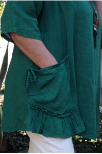 Tunique lin grande taille Benjamine vert sapin