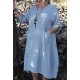 Robe longue lin grande taille Costine gris perle
