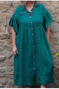 Robe ou veste lin Suzette vert véronèse