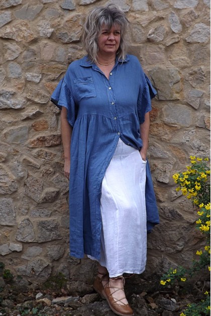 Jupe lin Amalie blanche et robe ou veste Suzette