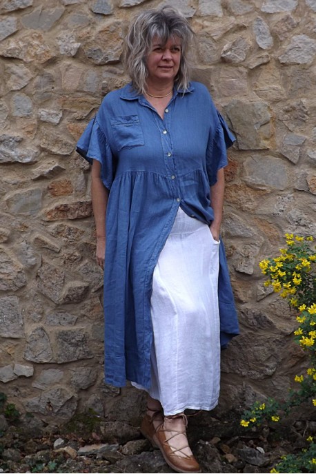 Jupe lin Amalie blanche et robe ou veste Suzette
