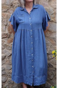 Robe ou veste lin Suzette bleue