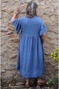 Robe ou veste lin Suzette bleue