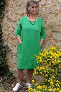 Robe lin Eva vert golf