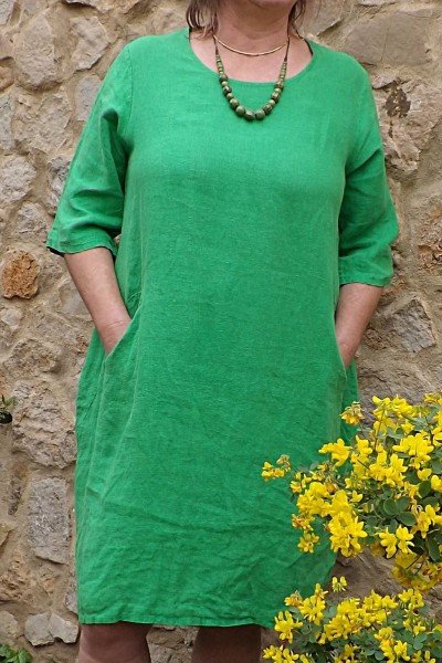 Robe lin Eva vert golf